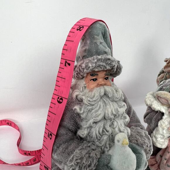 Vtg Holiday Workshop Christmas Collection Gray Ceramic Figurine Santa Lot of 2 - Picture 3 of 10